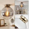 Lampada a sfera Gastor vintage in vetro chiaro effetto fumé, ø 25 cm, E27