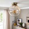 Gastor plafoniera in vetro ambrato, lampada da soffitto sferica E27 Ø 25 cm