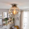 Gastor plafoniera in vetro ambrato, lampada da soffitto sferica E27 Ø 25 cm