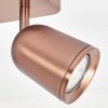Lemak LED plafoniera a faretti rame, 2 luci GU10 con spot orientabili
