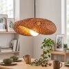 Bauro lampada a sospensione con paralume in bambù bombato, E27, lunghezza 50 cm