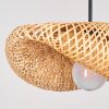 Lampadario a sospensione Bauro moderno con paralume ovale intrecciato in écru, lunghezza 50 cm
