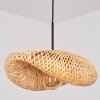Lampadario a sospensione Bauro moderno con paralume ovale intrecciato in écru, lunghezza 50 cm