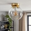 Moderna Plafoniera a sfera Gastor con schermo in vetro chiaro, ø 20 cm, in ottone