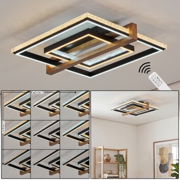 Selani plafoniera LED quadrata dimmerabile con telecomando, design piatto