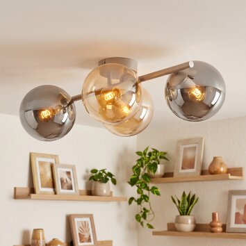 Chehalis plafoniera a sfere 4 luci E14, lampada da soffitto vintage moderna