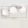Plafoniera a sfera Gastor in stile Boho, 4 schermi rotondi in vetro bianco ø 15 cm