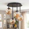 Plafoniera a sfere vintage Chehalis, configurazione a 4 luci in vetro ambrato, ø 12 cm