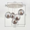 Gastor plafoniera a sfere 5 luci E14, diametro 45 cm, stile vintage retrò