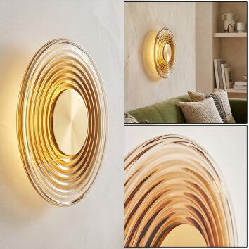 Liriel applique da parete LED retrò rotonda con anelli concentrici per soggiorno