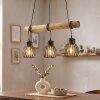 Oravi lampada a sospensione con asta in legno, 3 luci E27, lunghezza 60 cm