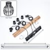 Oravi lampada a sospensione con asta in legno, 3 luci E27, lunghezza 60 cm