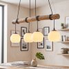 Koyoto lampada a sospensione con barra in legno, 4 luci, lunghezza 80 cm