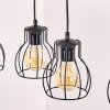 Gondo lampadario a sospensione con barra in legno, 4 luci E27, lunghezza 80 cm