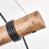 Gondo lampadario a sospensione con barra in legno, 4 luci E27, lunghezza 80 cm