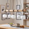 Koyoto lampada a sospensione con barra in legno, 5 luci E27, lunghezza 100 cm