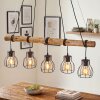 Gondo lampada a sospensione con asta in legno 5 luci E27, lunghezza 100 cm
