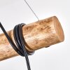 Gondo lampada a sospensione con asta in legno 5 luci E27, lunghezza 100 cm