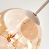 Plafoniera a sfere Koyoto moderna, 5 schermi in vetro ambrato, ø 15 cm, E14