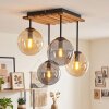 Gastor plafoniera a sfere 4 luci E14 con struttura a listelli, stile boho