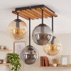 Gastor plafoniera a sfere 4 luci E14 con struttura a listelli, stile boho