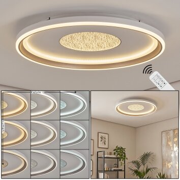 Plafoniera LED moderna Orvix con anello luminoso, CCT 2700-6000 Kelvin