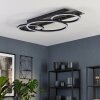 Plafoniera LED moderna Kordex con tre anelli sovrapposti, effetto brillante e memoria