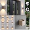 Applique LED Tamarin quadrata in sabbia, alette per fascio luminoso, set da 2, 3000 Kelvin