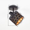 Faretto da soffitto moderno Alsen con schermo nero a fessure dorate e testa inclinabile