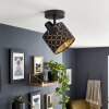 Faretto da soffitto moderno Tallaboa orientabile, fessure simmetriche, schermo oro, E14