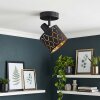 Faretto da soffitto Alsen con paralume geometrico a fessure e testa orientabile color oro