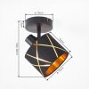 Faretto da soffitto Opatija moderno, schermo conico nero con motivo dorato, orientabile