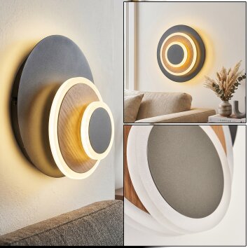 Lemik applique LED rotonda piatta con anelli luminosi, moderna e regolabile