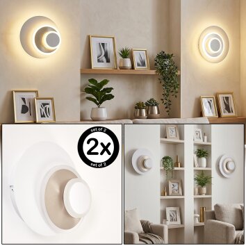 LED applique Lemik ad anelli concentrici, set da 2, regolabile, 3000 Kelvin bianco caldo