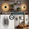 LED Applique retró Liriel, set da 2, vetro ondulato, 3000 Kelvin bianco caldo, ø 30 cm
