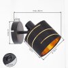 Alsen applique da parete orientabile, set 2 faretti E14 con fessure dorate