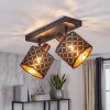 Tallaboa plafoniera spot E14 a 2 luci, faretti orientabili con paralumi traforati