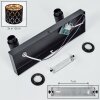 Faretto da soffitto Alsen con doppio paralume geometrico nero e dorato, orientabile