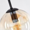 Plafoniera moderna Koyoto con quattro sfere in vetro ambrato e chiaro, ø 15 cm