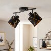 Faretto da soffitto Opatija, paralumi neri e oro, faretti singolarmente orientabili