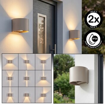 Tamarin applique da esterno LED, set da 2, luce su e giù per facciata