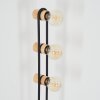 Lampada da terra Voril con tre sfere e dettagli in legno, E27, altezza 141,5 cm