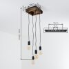 Lampada a sospensione a cluster Avestruz, base in legno, regolabile al montaggio