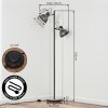 Hora lampada da terra industriale vintage 2 luci, 162 cm, faretti orientabili