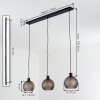 Nolen lampada a sospensione a 3 luci per sala da pranzo, E27, lunghezza 105,5 cm