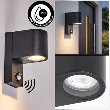 Applique da parete per esterno Kingstown con sensore di movimento, vetro chiaro IP44