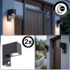 Applique da esterno Kingstown, set di 2 con sensore di movimento, forma rettangolare