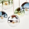 Plafoniera a grappolo Gastor stile Boho con 5 sfere e lamelle di legno