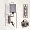 Turil applique LED da parete, luce da lettura da letto con paralume in tessuto