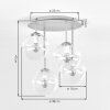 Gastor plafoniera a sfere E14, lampada da soffitto rotonda 4 luci Ø 38 cm